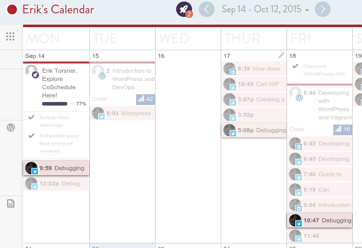 CoSchedule calendar