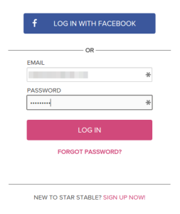 Logging in to Star stable