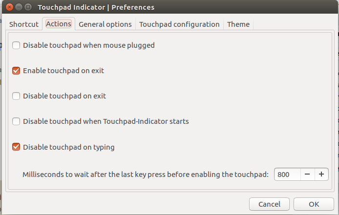 Touchpad indiator UI